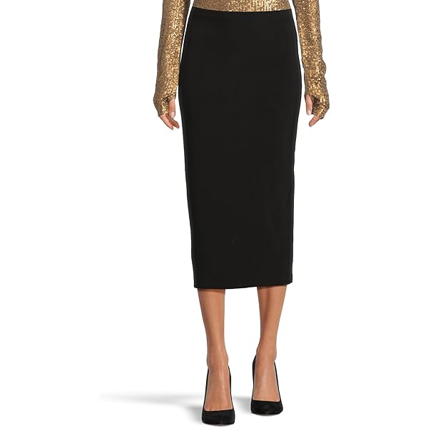 NORMA KAMALI ロングスカート NORMA KAMALI Women's Marissa Wide Slit Skirt, Black at